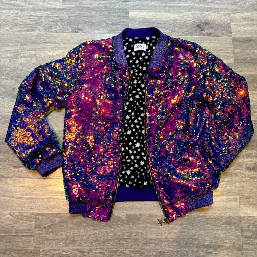 ✨ Lola + The Boys Sequin Bomber Jacket | Women’s Small